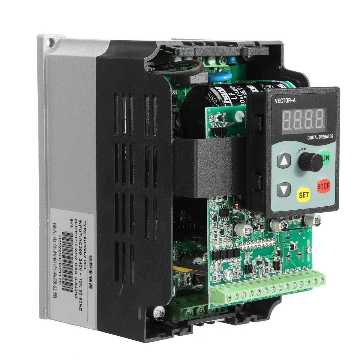 220V 2.2KW Variable Frequency Inverter Vector Control 1PH Into 3PH General