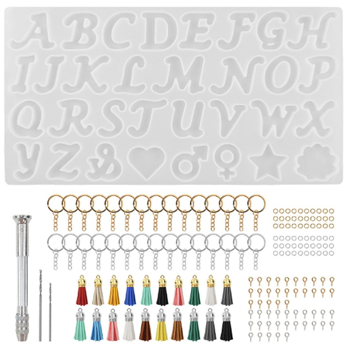 1Pc1Set Epoxy Mold Large Alphabet Silicone Mold Multicolor