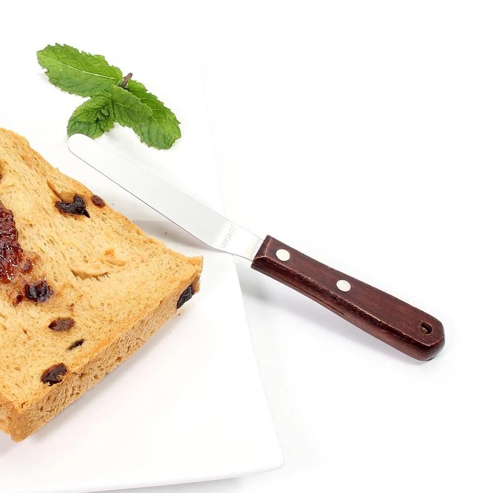4-Pcs Stainless Steel Cake Spatula with Wooden Handle - Multipurpose Use for Home, Kitchen, Bakery, cooking