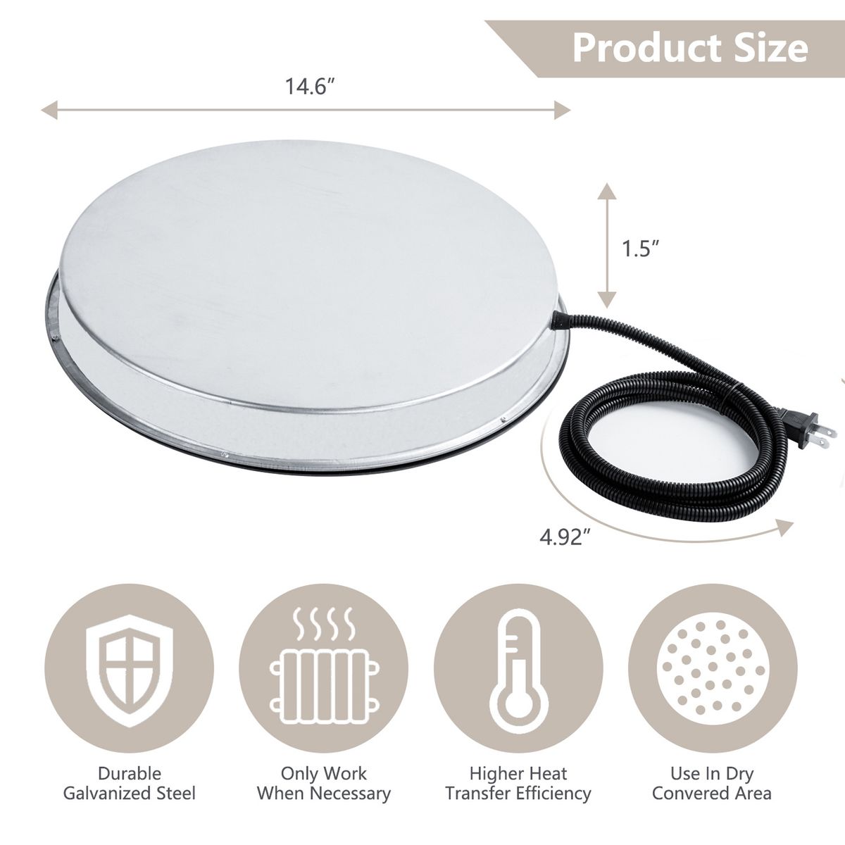 Chicken Water Heater Base 15 Watt Winter De-Icer Chicken