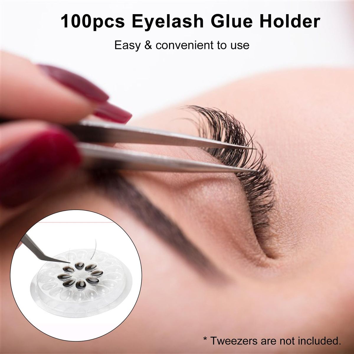 100pcs Eyelash Glue Holder False Lash Glue Holder Tray Eyelash Extension Glue Holder for Eyelash Extension Tools