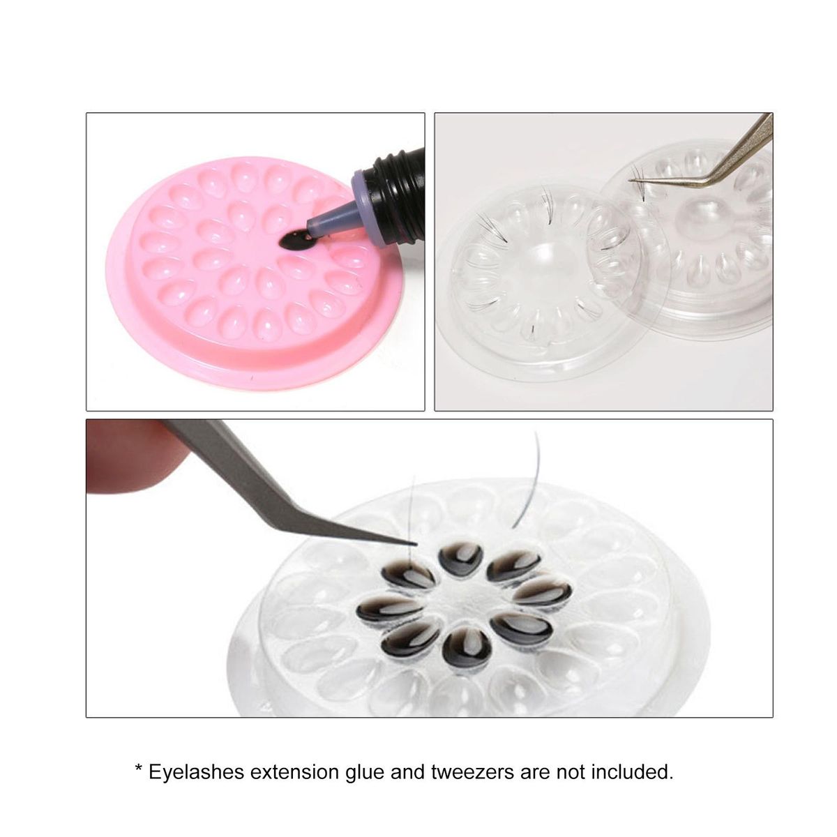 100pcs Eyelash Glue Holder False Lash Glue Holder Tray Eyelash Extension Glue Holder for Eyelash Extension Tools