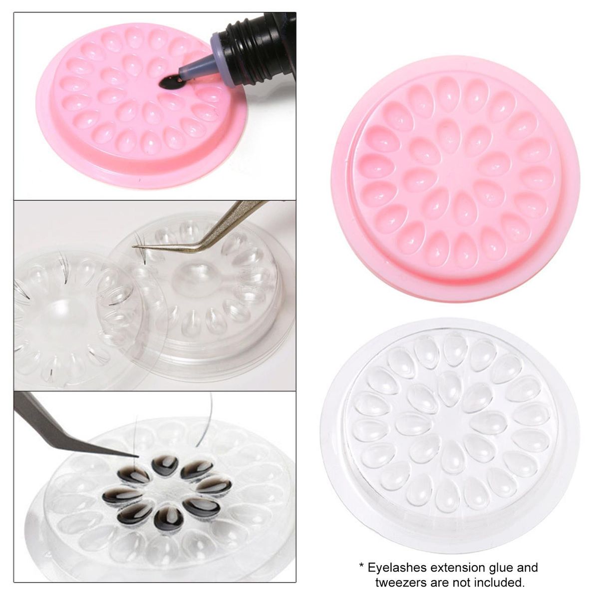 100pcs Eyelash Glue Holder False Lash Glue Holder Tray Eyelash Extension Glue Holder for Eyelash Extension Tools