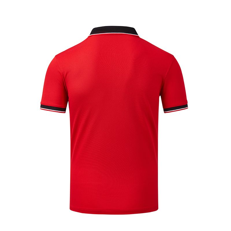 Mens T-Shirt  Polo Breathable Business Short Sleeve  - Red