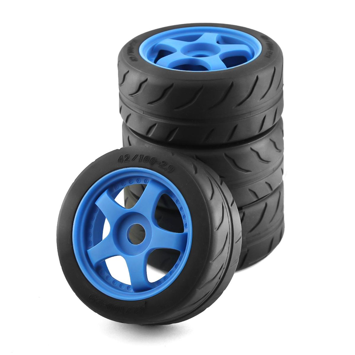 4pcs 5-Spoke 102*75*43mm Remote Control Off-Road Rally Car Tires 17mm Wheel Hex Replacement for Arrma 1/7 Infraction Limitless Felony Remote Control Car Wheel Upgrade Parts