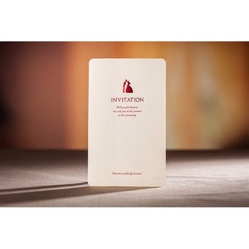 Pack of 100 Laser Cut Wedding Invitation Card - 0012-Red