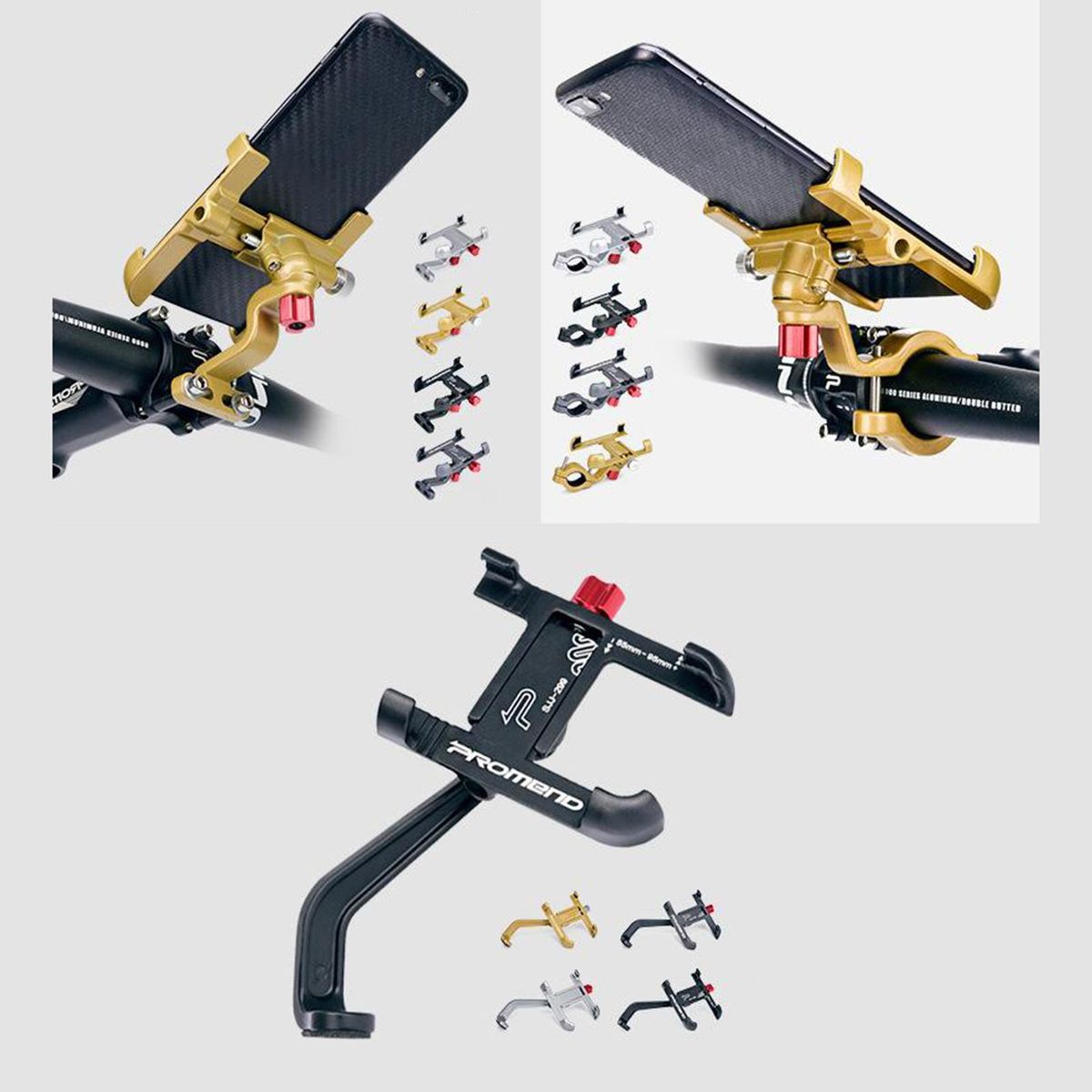 Aluminum Handlebar Phone Holder Mount, Golden 02