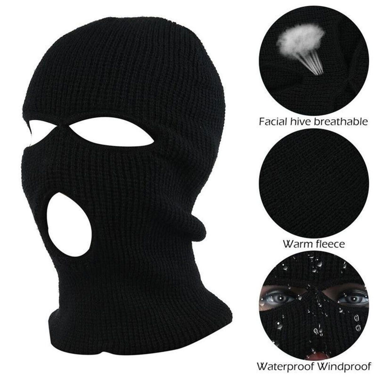 Cycling Headgear Winter Motorcycle Warmer Cover Black