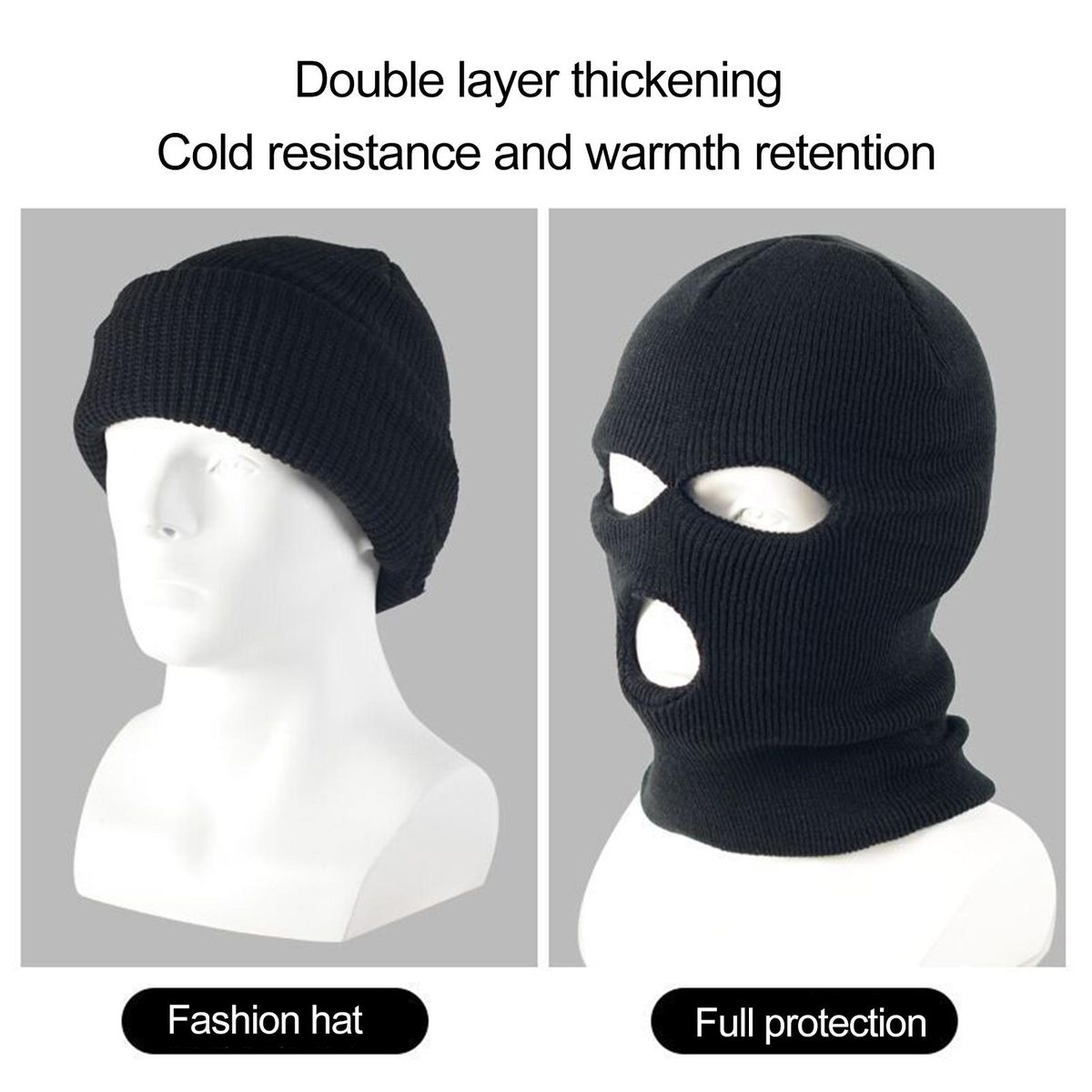 Cycling Headgear Winter Motorcycle Warmer Cover Black