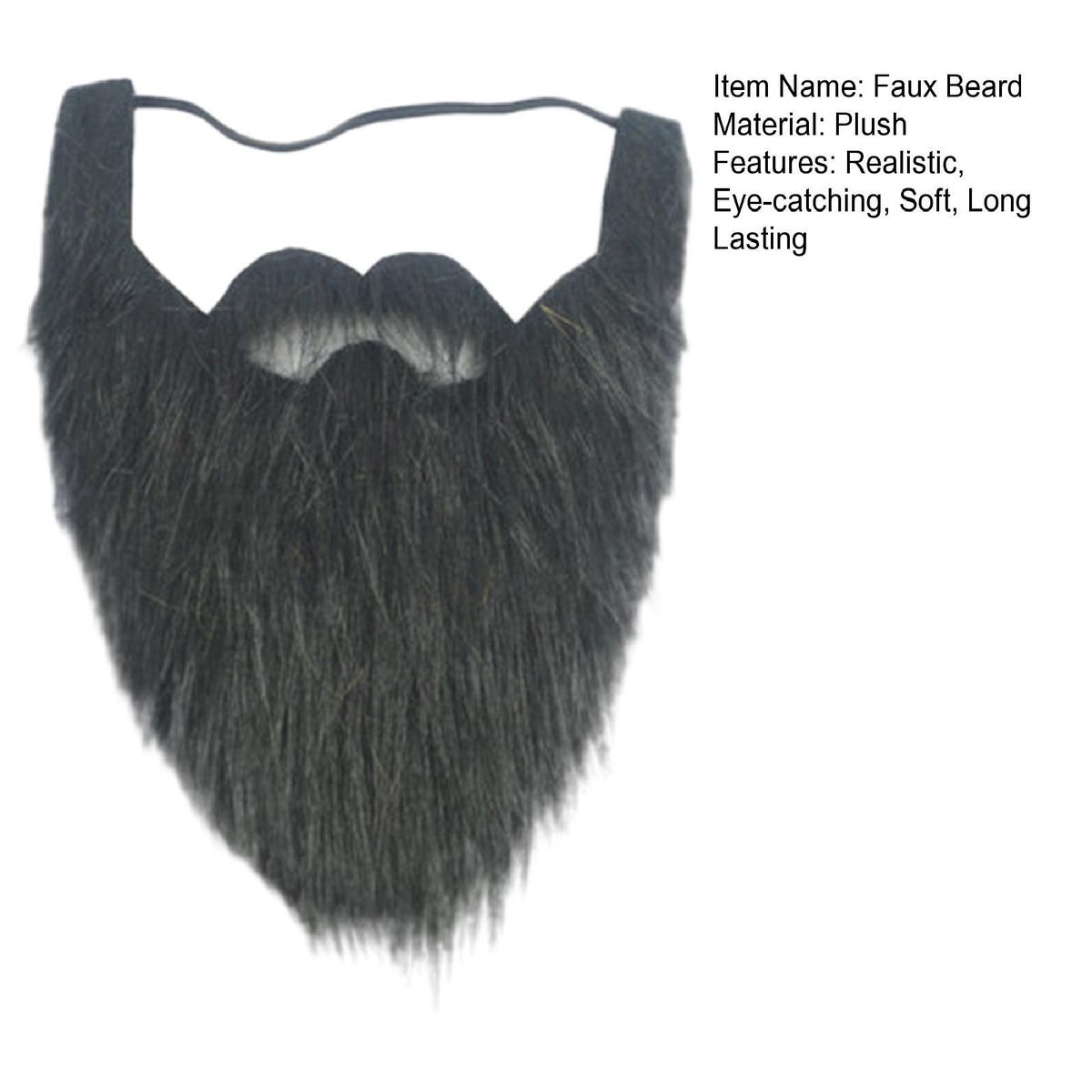 Role Play Fake Beard Mane Soft Reusable Santa Beard for Christmas Black
