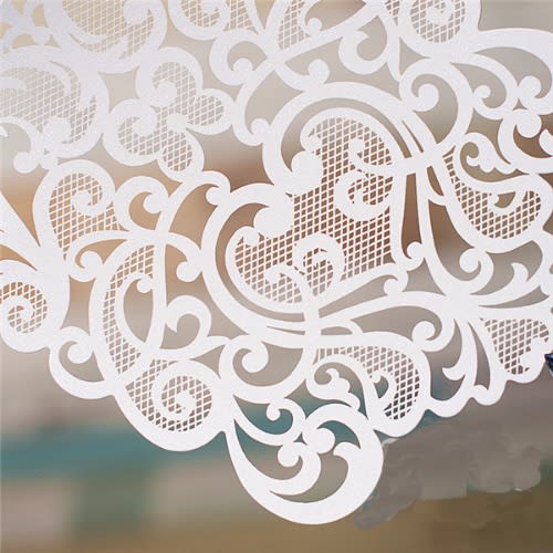 Pack of 100 Laser Cut Wedding Invitation Card - Cream
