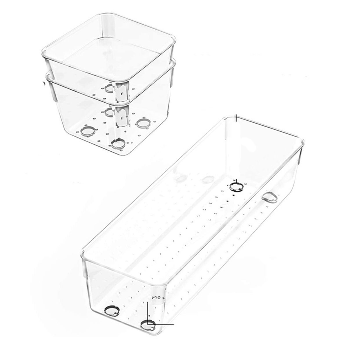 16PCS Drawer Organizer Box With Non-Slip Silicone Pads