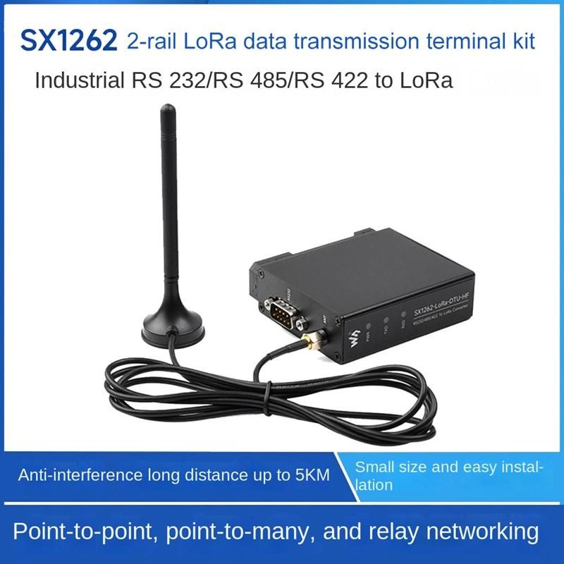 SX1262-LoRa-DTU-HF 850-930MHz Guide Rail LoRa Data Transmission Terminal DTU RS232RS485RS422 to LoRa for Sub GHz HF