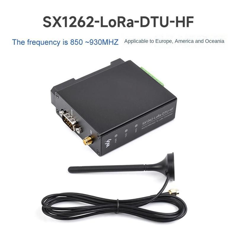SX1262-LoRa-DTU-HF 850-930MHz Guide Rail LoRa Data Transmission Terminal DTU RS232RS485RS422 to LoRa for Sub GHz HF