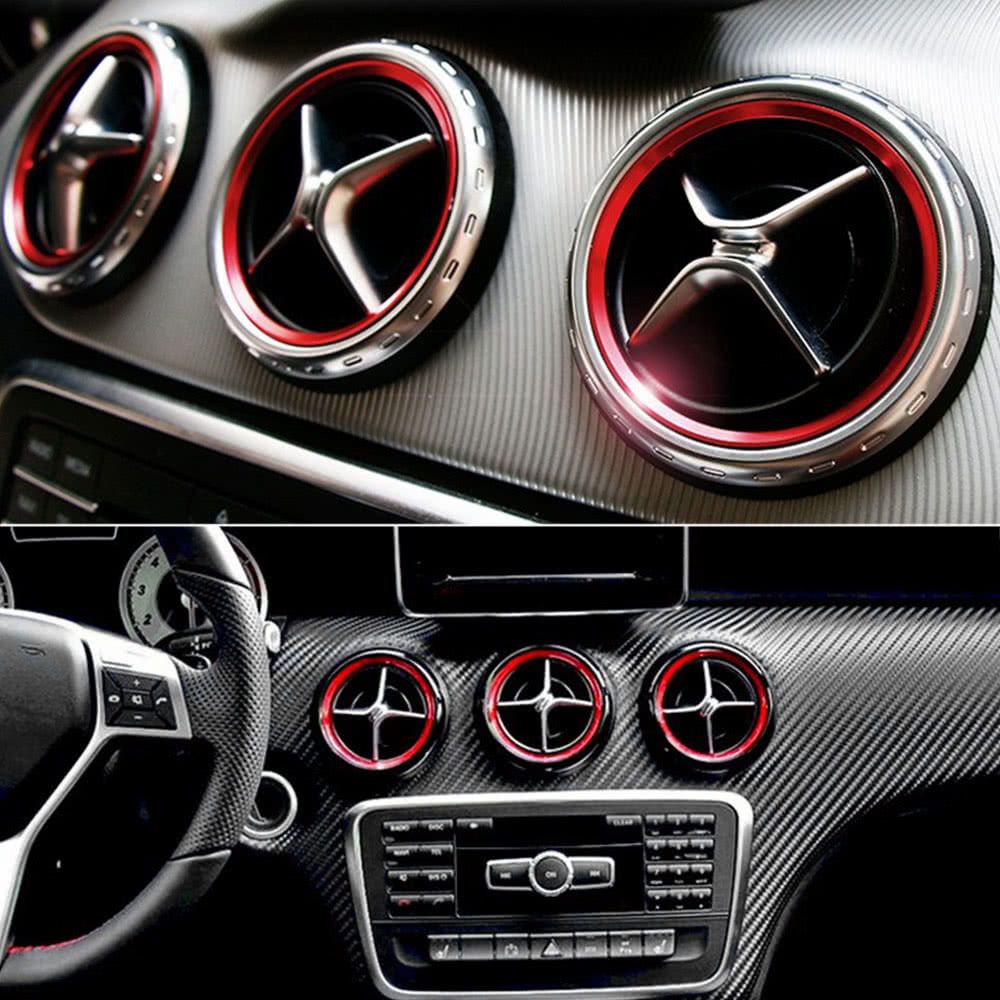 5pcs Air Vent Outlet Ring Cover Trim For Mercedes Benz CLA