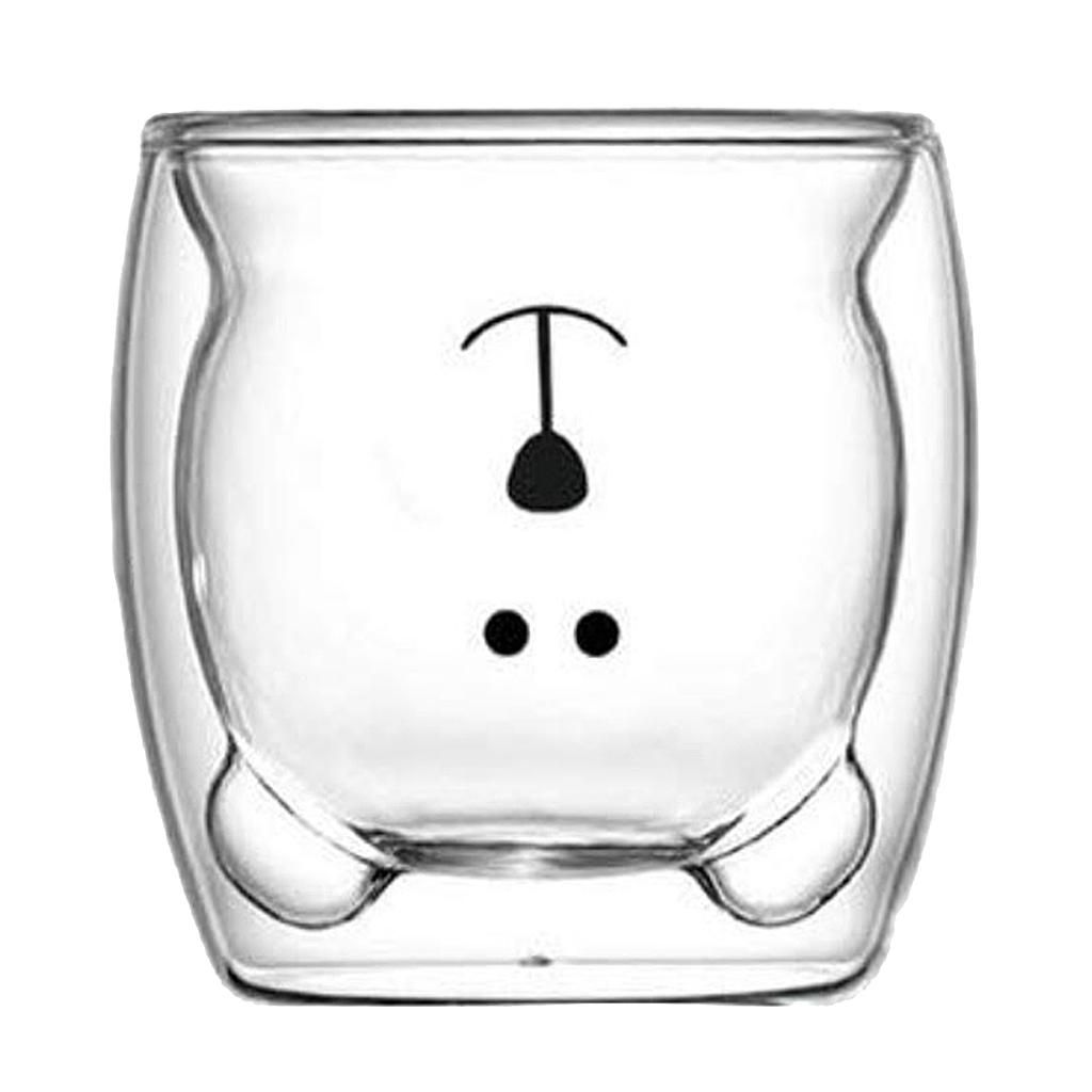 Coffee Cups Clear Glass Double  Clear