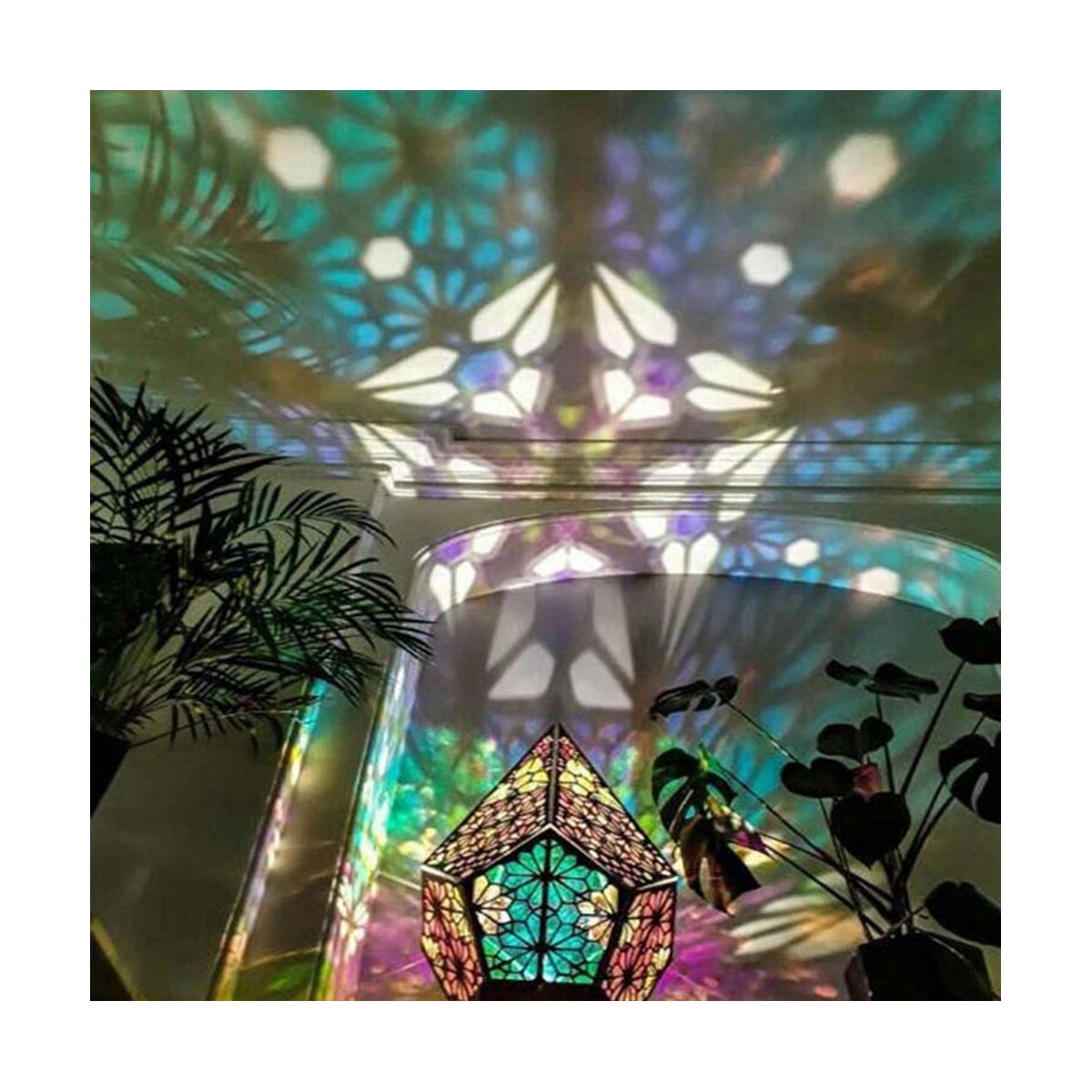 Floor Lamp Plastic Bohemian Diamond Starry Light Projection Lamp Home Bedroom for Fancy Background Lighting