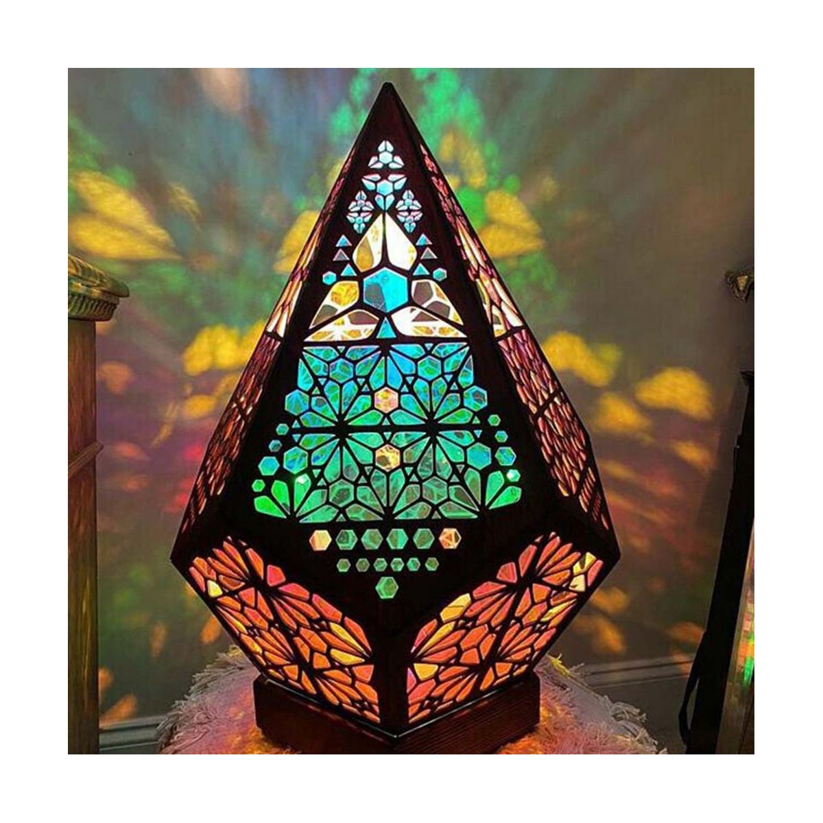 Floor Lamp Plastic Bohemian Diamond Starry Light Projection Lamp Home Bedroom for Fancy Background Lighting