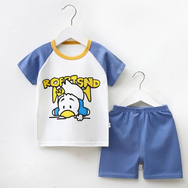New Design Baby Boy T-shirts Suit Cotton Loose Pullover + Shorts 2pcs