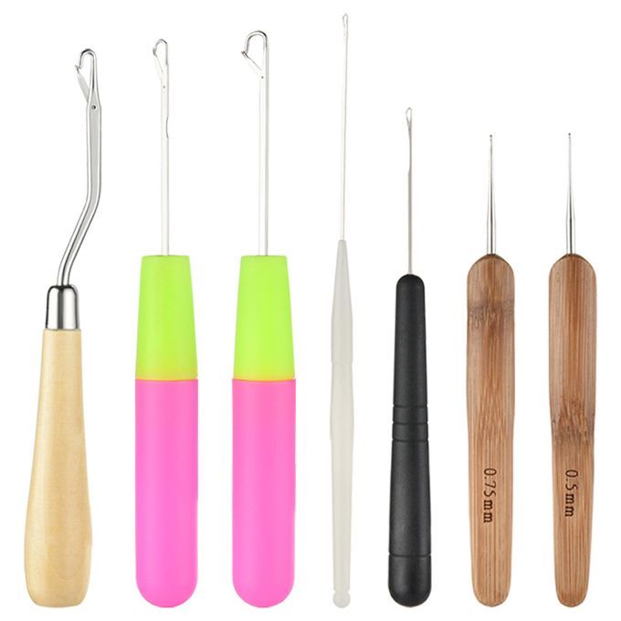 7Pcs Dreadlocks Crochet Hooks Bent Latch Hook For Braid Hair Carpet
