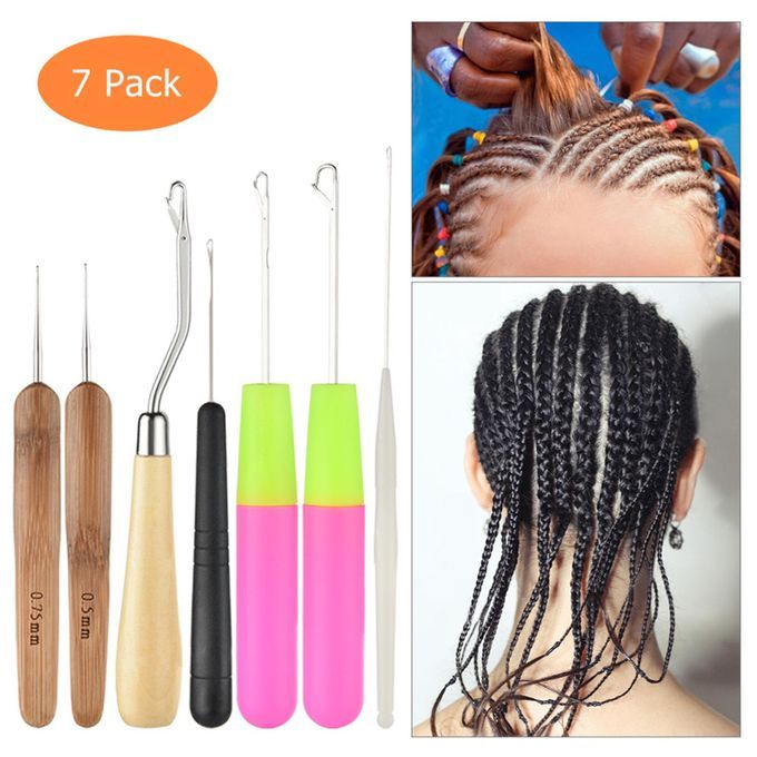 7Pcs Dreadlocks Crochet Hooks Bent Latch Hook For Braid Hair Carpet