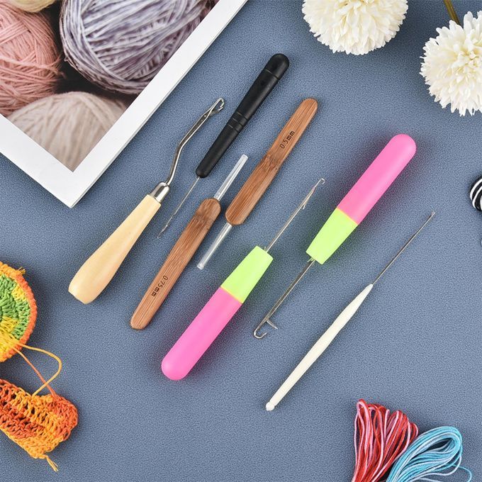 7Pcs Dreadlocks Crochet Hooks Bent Latch Hook For Braid Hair Carpet