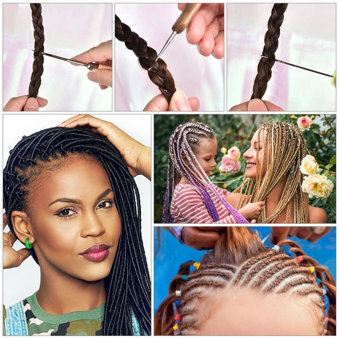 7Pcs Dreadlocks Crochet Hooks Bent Latch Hook For Braid Hair Carpet