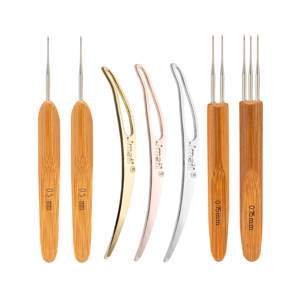 Dreadlock Crochet  Soft 7Pcs Crochet  Set 0.5mm,0.75mm