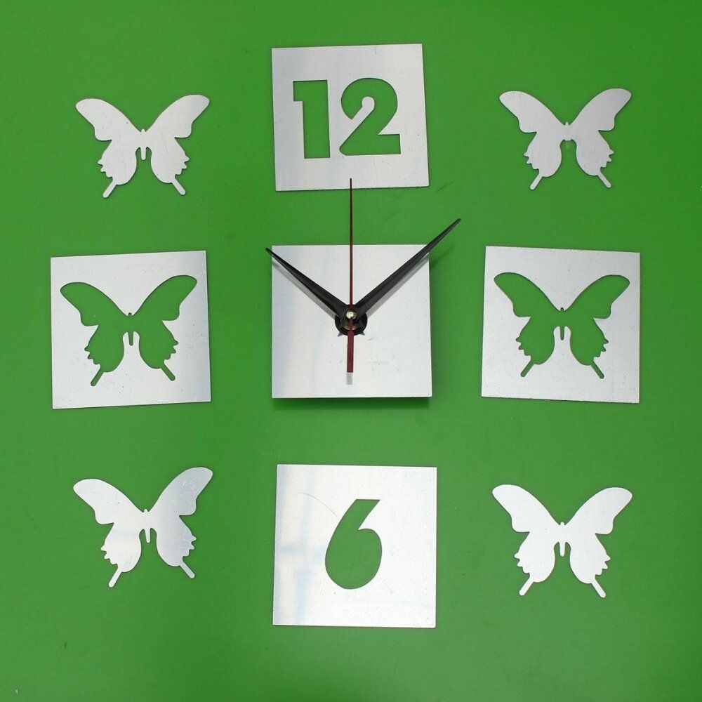 DIY 3D Modern Frameless Crystal Mirror Butterfly Wall Clock Home Room Decoration
