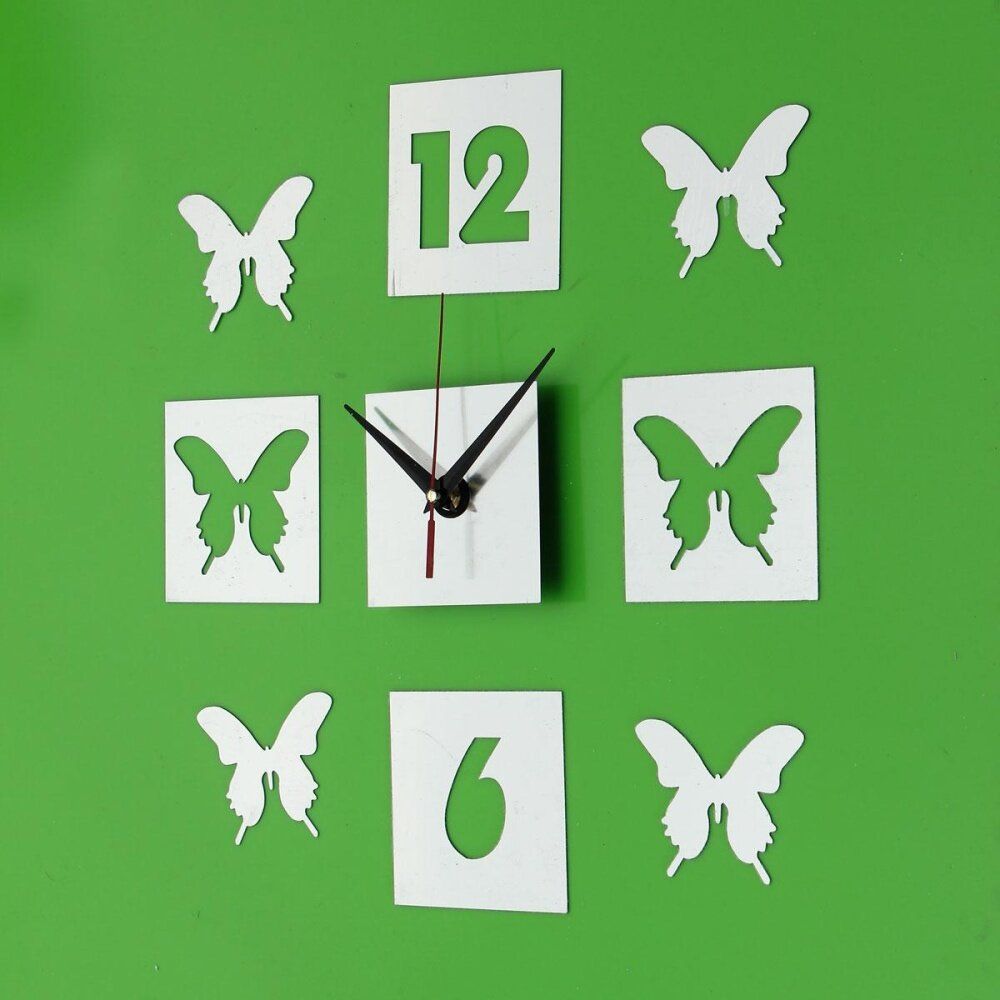 DIY 3D Modern Frameless Crystal Mirror Butterfly Wall Clock Home Room Decoration