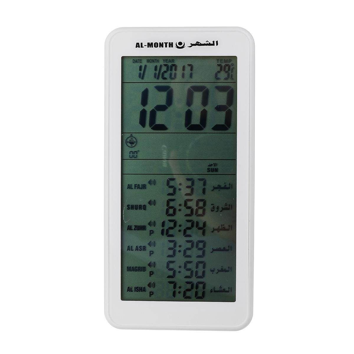 Mosque Digital Eid Islamic Azan Muslim Prayer Alarm Adhan Calender Ramadan Clock White