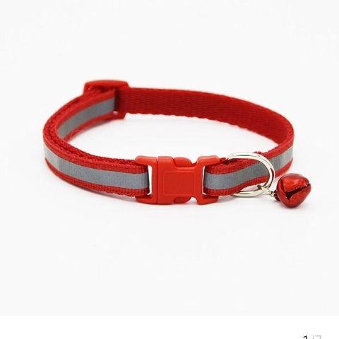 Reflective Collar For Cat Puppy And Small Dogs With Bell Red