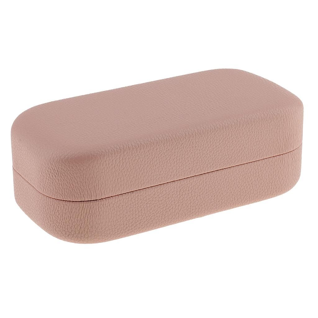 Glasses Case, Glasses Box,  Case, Hard Case (PU Leather + Metal Pink