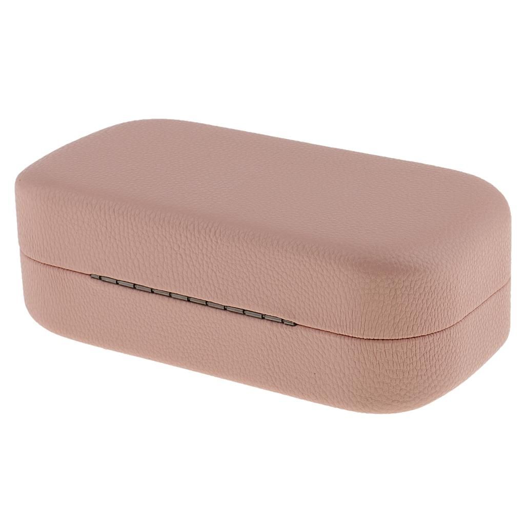 Glasses Case, Glasses Box,  Case, Hard Case (PU Leather + Metal Pink