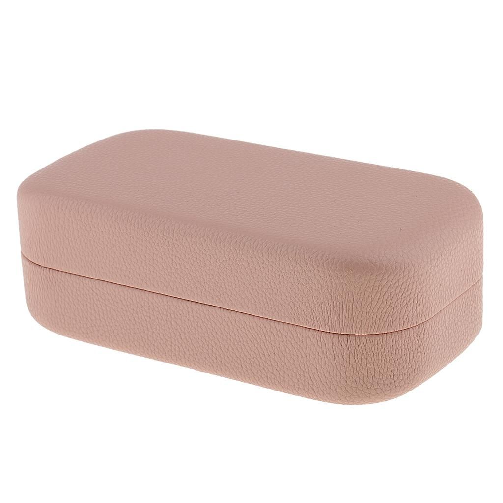 Glasses Case, Glasses Box,  Case, Hard Case (PU Leather + Metal Pink