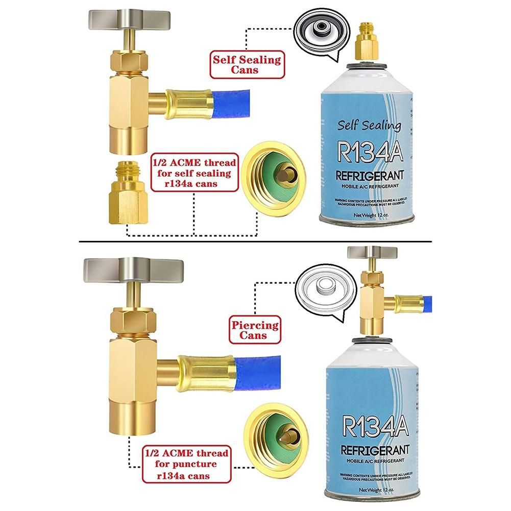 Refrigerator Freon Recharge Hose with Gauge Kit R134A R12 R2