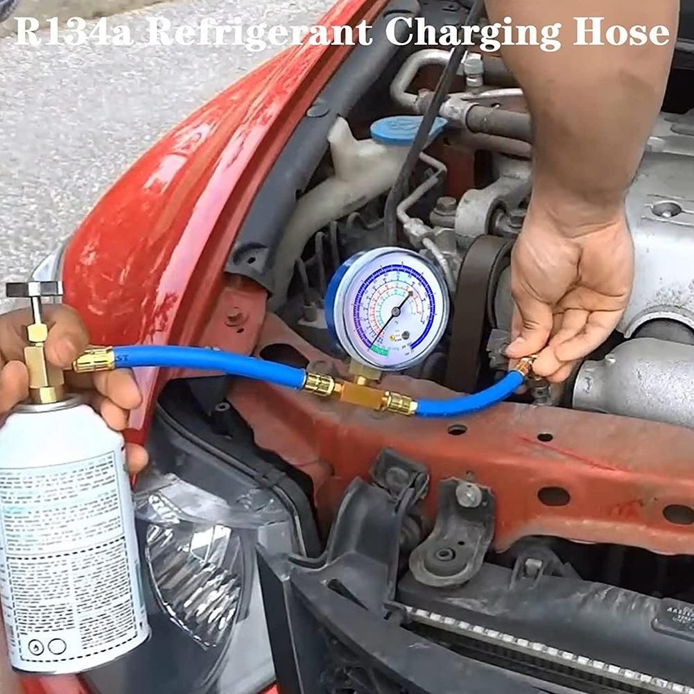 Refrigerator Freon Recharge Hose with Gauge Kit R134A R12 R2