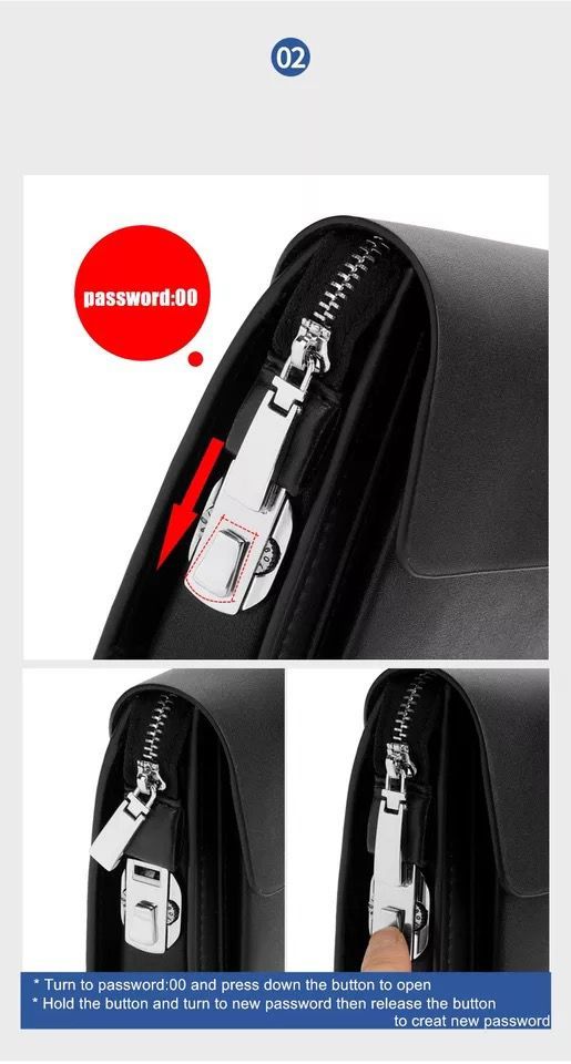 Men's Clutch Bags Anti-theft Code Lock Men Leather Wallet