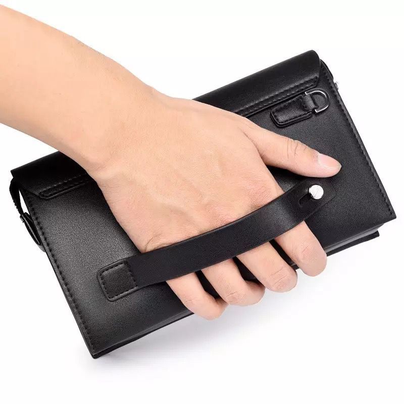 Men's Clutch Bags Anti-theft Code Lock Men Leather Wallet