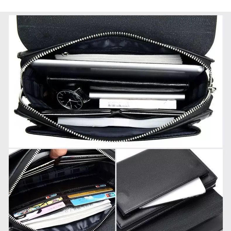 Men's Clutch Bags Anti-theft Code Lock Men Leather Wallet