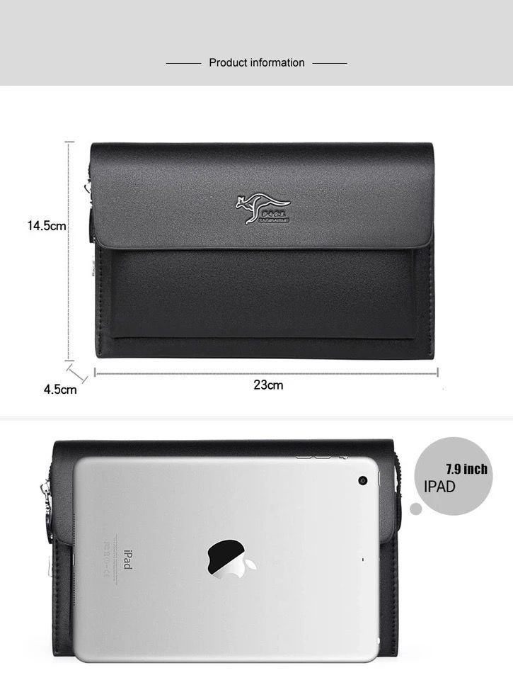 Men's Clutch Bags Anti-theft Code Lock Men Leather Wallet