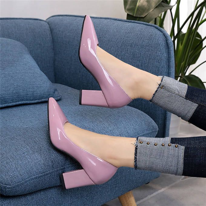 Brenda Pointed Block Heels Pump - Runs Small