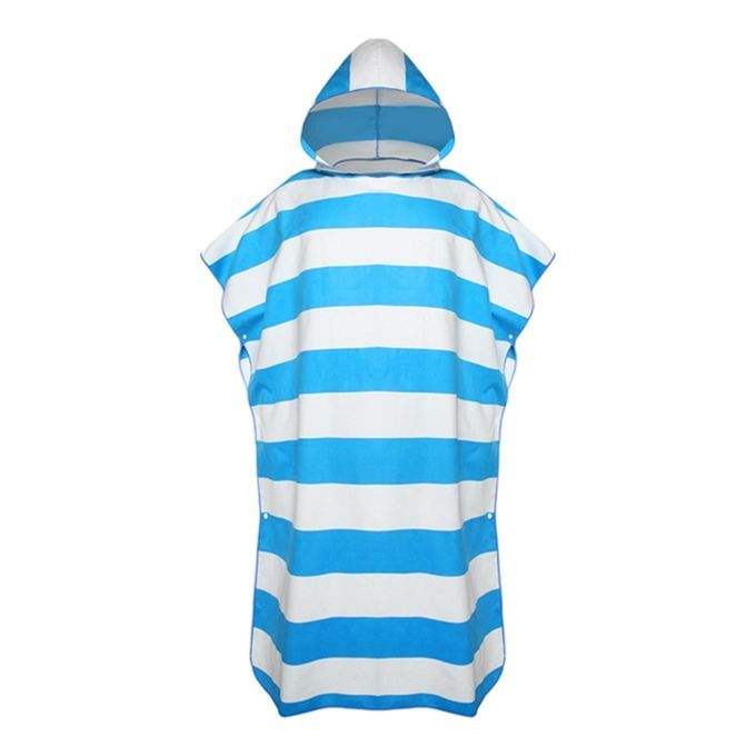 Quick Drying Surf Poncho Swim Robe Summer Beach Hooded Men Women Blue