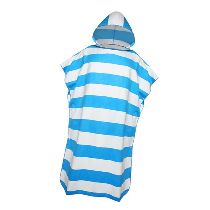 Quick Drying Surf Poncho Swim Robe Summer Beach Hooded Men Women Blue