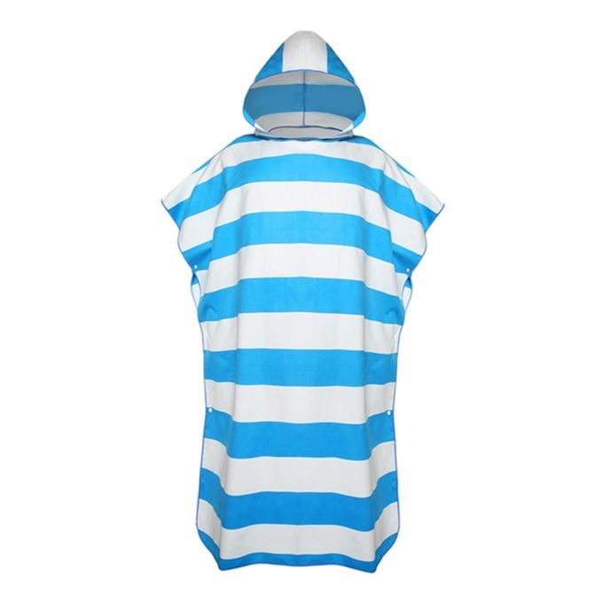 Quick Drying Surf Poncho Swim Robe Summer Beach Hooded Men Women Blue