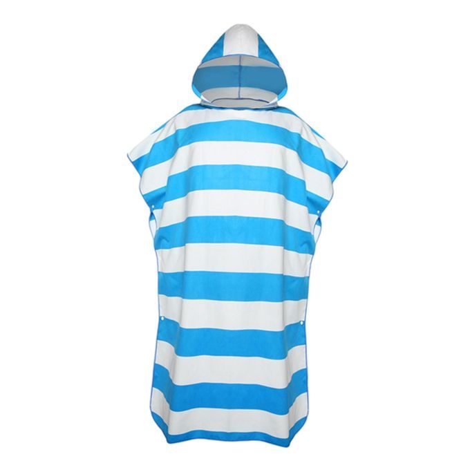 Quick Drying Surf Poncho Swim Robe Summer Beach Hooded Men Women Blue