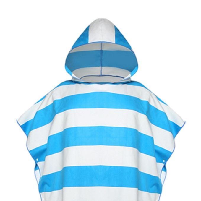 Quick Drying Surf Poncho Swim Robe Summer Beach Hooded Men Women Blue