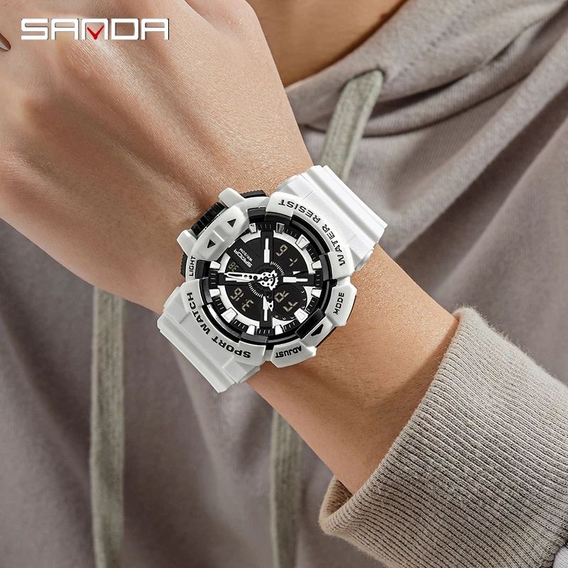 Brand Fashion Sports Dual Display Waterproof Quartz Men's Watch