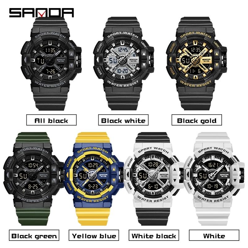 Brand Fashion Sports Dual Display Waterproof Quartz Men's Watch