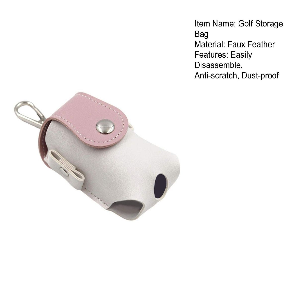 Golf Pouch Hang on Waist Golf Ball Storage Pouch Pink
